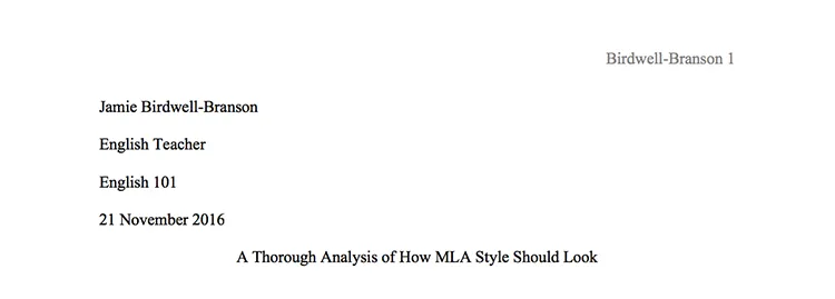 mla heading
