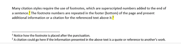 where to place footnotes