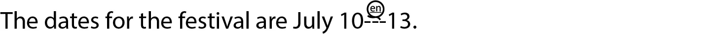 Insert En Dash Symbol Example