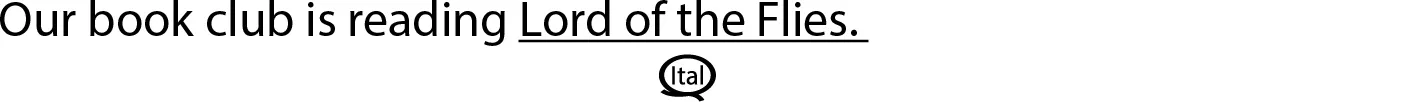 Make Italics Symbol Example