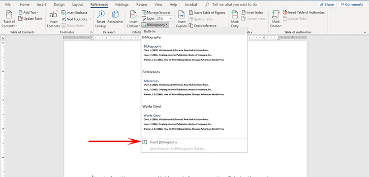 Screenshot of Microsoft Word 4