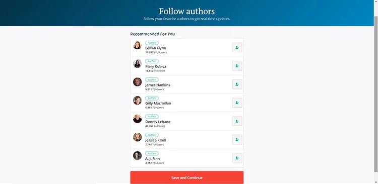 BookBub allows you to follow your favorite authors