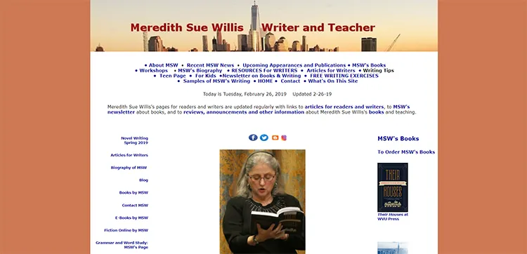 Meredith Sue Willis's website offers valuable writing advice as well as a glimpse into Willis's works and perspectives