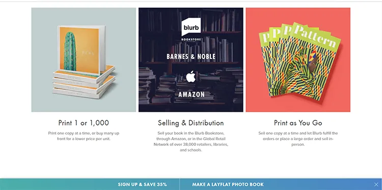 Blurb provides information and tools for the user to sell their creations either through Blurb's website or through online distributors, such as Amazon and Ingram