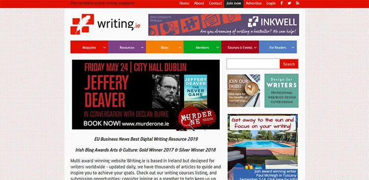 Writing.ie is a website full of great blogs across several genres and topics related to the writing process and industry.