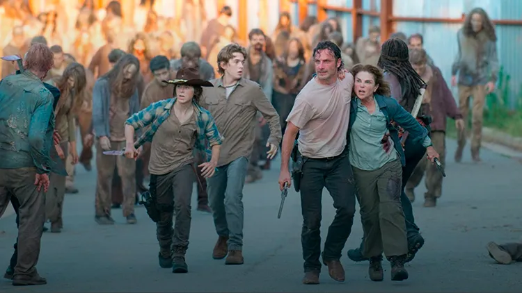 Screenshot of The Walking Dead, starring Andrew Lincoln and Norman Reedus