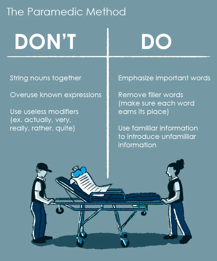 Additional paramedic method do's and don'ts