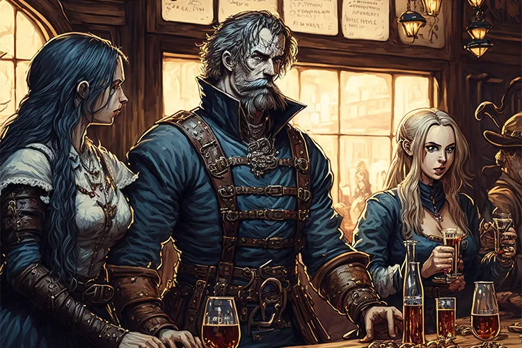 Fantasy tavern characters