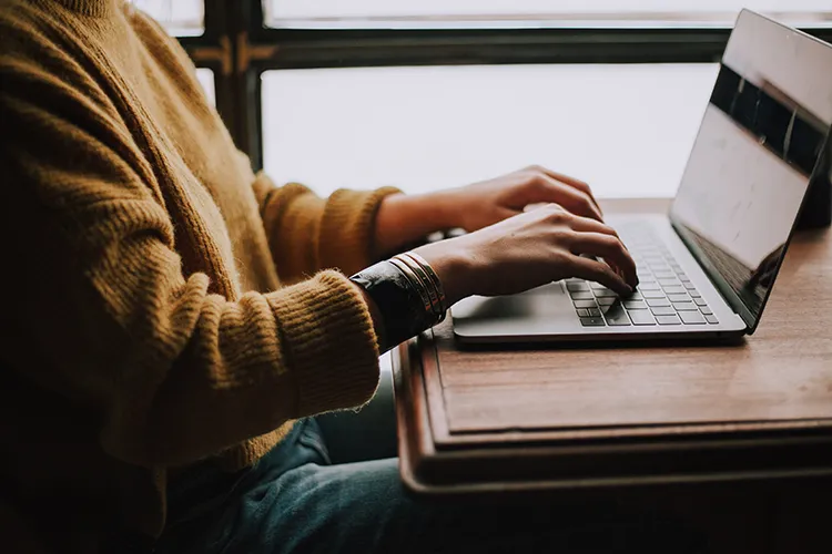 A woman writing