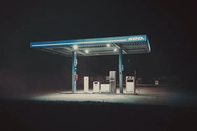 Gas station at night