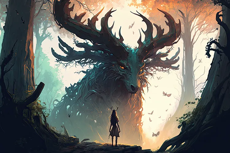 Encountering a fantasy forest god