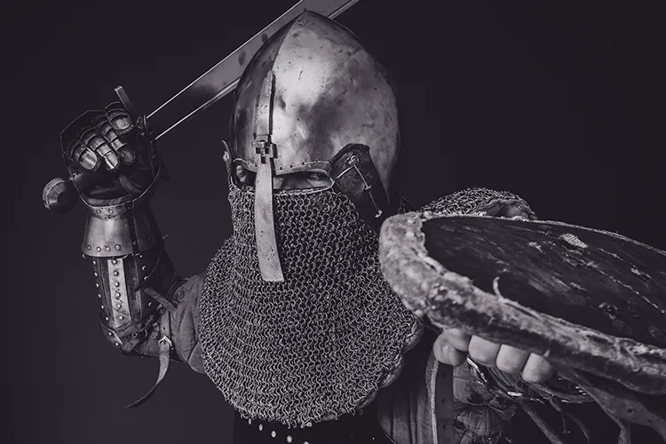 Knight with a sword drawn