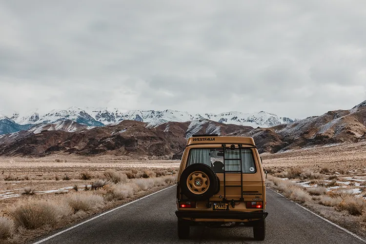 Van on the road