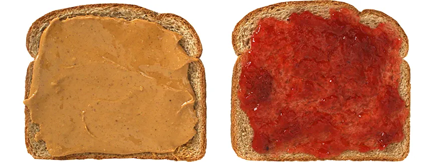 Peanut butter and jelly sandwich